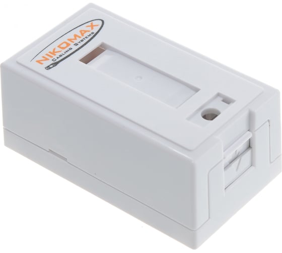 Настенная розетка NIKOMAX 1 порт, полный экран, со шторкой, белая NMC-WO1SD2-FT-ST-WT