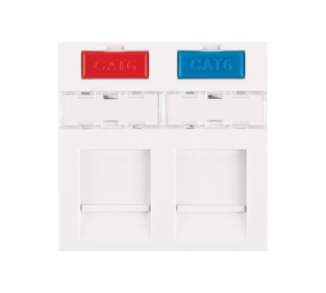 Вставка типа Mosaic NIKOMAX 45x45мм, 2 порта, белая NMC-PM2P-PF-WT