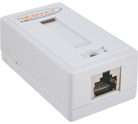 Настенная розетка NIKOMAX 1 порт, экранированная, белая NMC-WO1SD2-WT