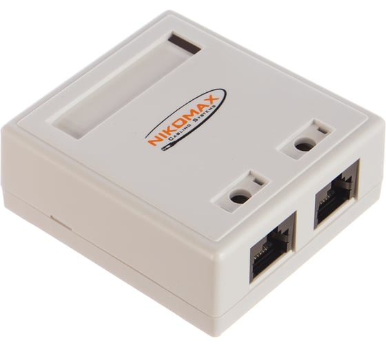 Настенная розетка NIKOMAX 2 порта, экранированная, белая NMC-WO2SD2-WT 1