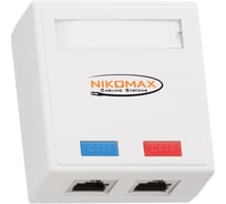 Настенная розетка NIKOMAX 2 порта, экранированная, белая NMC-WO2SE2-WT