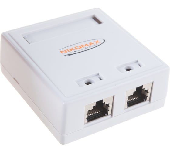 Настенная розетка NIKOMAX 2 порта, экранированная, белая NMC-WO2SE2-WT