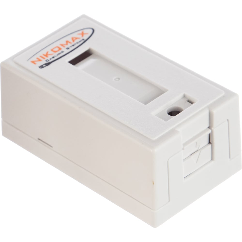 Настенная розетка NIKOMAX 1 порт, полный экран, со шторкой, белая NMC ...