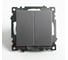 2-клавишный переключатель (механизм) STEKKER gls10-7107-03, 250v, 10а, серия катрин, серебро, 49168 1