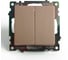 2-клавишный переключатель (механизм) STEKKER gls10-7107-02, 250v, 10а, серия катрин, шампань, 49169 1