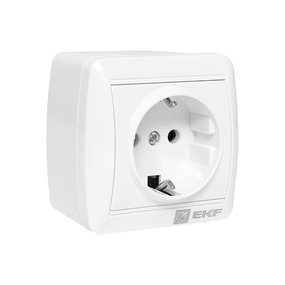 1-местная розетка EKF Владивосток 16А с заземлением IP44 EQR16-029-30 ...
