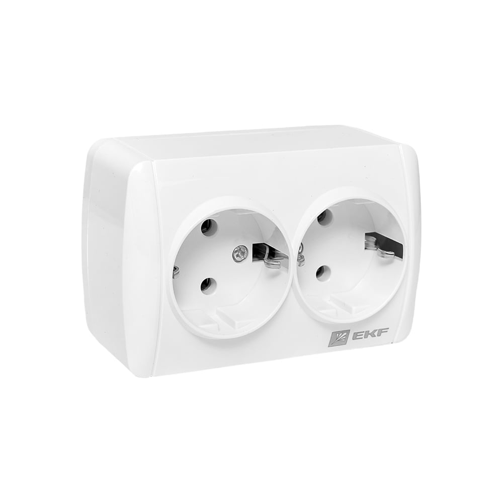 2-местная розетка EKF Владивосток 16А с заземлением IP44 EQR16-129-30 ...