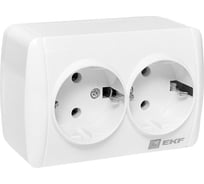 2-местная розетка EKF Владивосток 16А с заземлением IP44 EQR16-129-30-54