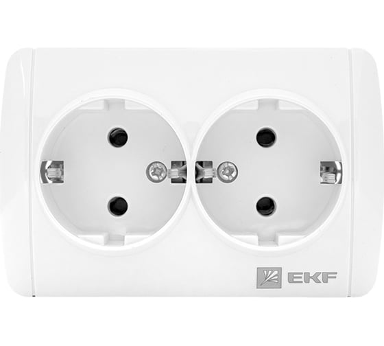2-местная розетка EKF Владивосток 16А с заземлением IP44 EQR16-129-30-54