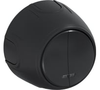 Накладной наружный двойной выключатель OneKeyElectro Rotondo с подсветкой, цвет черный. 7700870