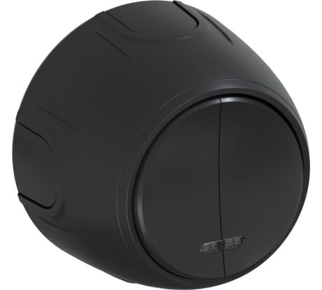 Накладной наружный двойной выключатель OneKeyElectro Rotondo с подсветкой, цвет черный. 7700870