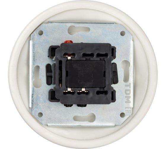 Выключатель скрытой установки TDM ELECTRIC фарфоровый, поворотный, с ручкой бантик, 10А, белый «Болонь» SQ1820-0013