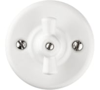 Фарфоровый поворотный выключатель TDM ELECTRIC Болонь с ручкой-бантик, 10А, белый SQ1820-0010