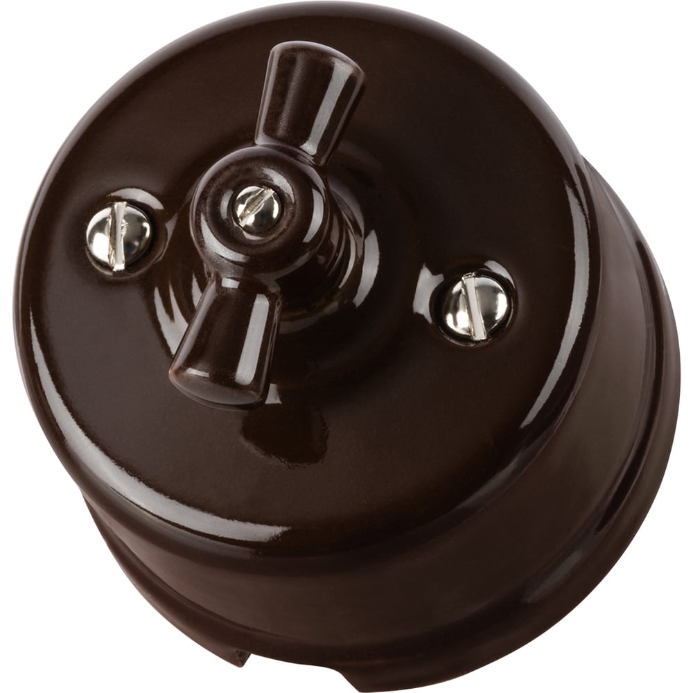 Фарфоровый поворотный выключатель TDM Болонь с ручкой-бантик, 10А ...