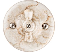 Фарфоровый поворотный выключатель TDM ELECTRIC Болонь с ручкой-бантик, 10А, мраморный SQ1820-0110