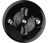 Фарфоровый поворотный выключатель TDM ELECTRIC Болонь с ручкой-бантик, 10А, черный SQ1820-0210