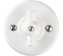 Фарфоровый поворотный перекрестный выключатель TDM ELECTRIC Болонь с ручкой-бантик, 10А, белый SQ1820-0012