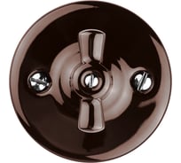 Фарфоровый поворотный перекрестный выключатель TDM ELECTRIC Болонь с ручкой-бантик, 10А, коричневый SQ1820-0417