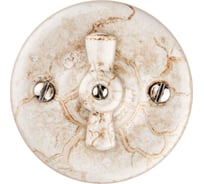 Фарфоровый поворотный перекрестный выключатель TDM ELECTRIC Болонь с ручкой-бантик, 10А, мраморный SQ1820-0114