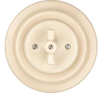 Выключатель скрытой установки TDM ELECTRIC фарфоровый, поворотный, с ручкой бантик, 10А, слоновая кость «Болонь» SQ1820-0320