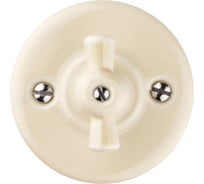 Фарфоровый поворотный проходной выключатель TDM ELECTRIC с ручкой (бантик) 10А сл. кость «Болонь» SQ1820-0314