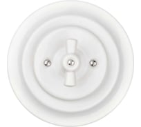 Фарфоровый поворотный проходной выключатель TDM ELECTRIC скрытой установки с ручкой (бантик) 10А белый «Болонь» T SQ1820-0014