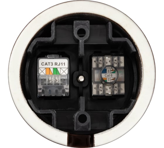 Розетка телефонная RJ11 + компьютерная RJ45 TDM ELECTRIC коричневая «Болонь» SQ1820-0452