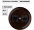 Розетка телефонная RJ11 + компьютерная RJ45 TDM ELECTRIC коричневая «Болонь» SQ1820-0452 2