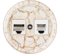 Розетка телефонная RJ11 + компьютерная RJ45 TDM ELECTRIC мраморная «Болонь» SQ1820-0152