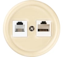 Розетка телефонная RJ11 + компьютерная RJ45 TDM ELECTRIC слоновая кость «Болонь» SQ1820-0352