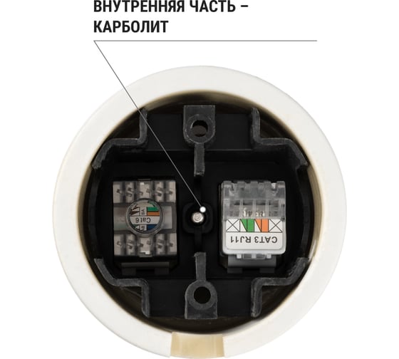 Розетка телефонная RJ11 + компьютерная RJ45 TDM ELECTRIC слоновая кость «Болонь» SQ1820-0352