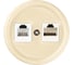 Розетка телефонная RJ11 + компьютерная RJ45 TDM ELECTRIC слоновая кость «Болонь» SQ1820-0352 1