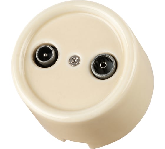 Проходная розетка TV+R TDM ELECTRIC слоновая кость «Болонь» SQ1820-0356