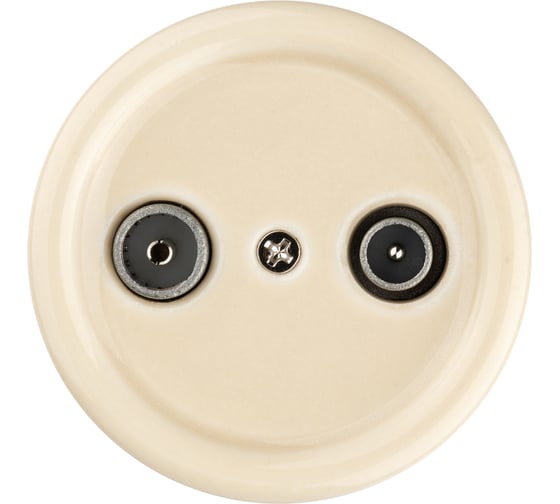 Проходная розетка TV+R TDM ELECTRIC слоновая кость «Болонь» SQ1820-0356