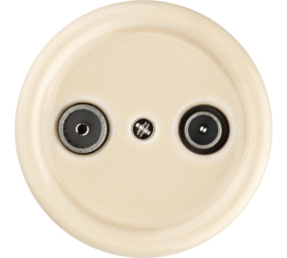 Проходная розетка TV+R TDM ELECTRIC слоновая кость «Болонь» SQ1820-0356