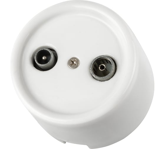 Оконечная розетка TV+R TDM ELECTRIC белая «Болонь» SQ1820-0055