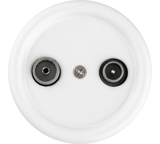 Оконечная розетка TV+R TDM ELECTRIC белая «Болонь» SQ1820-0055