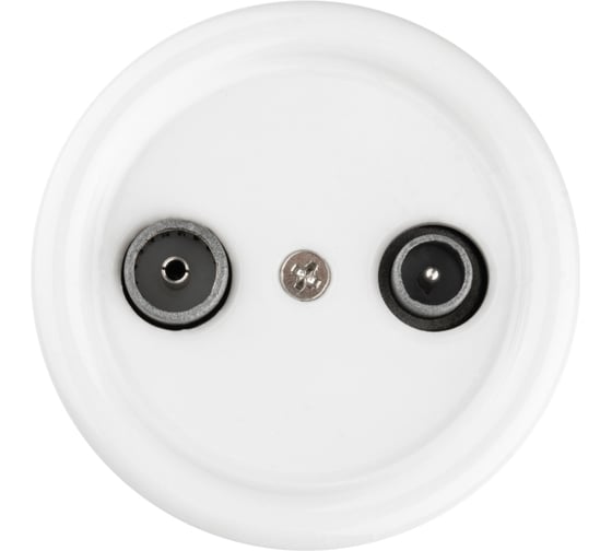 Оконечная розетка TV+R TDM ELECTRIC белая «Болонь» SQ1820-0055