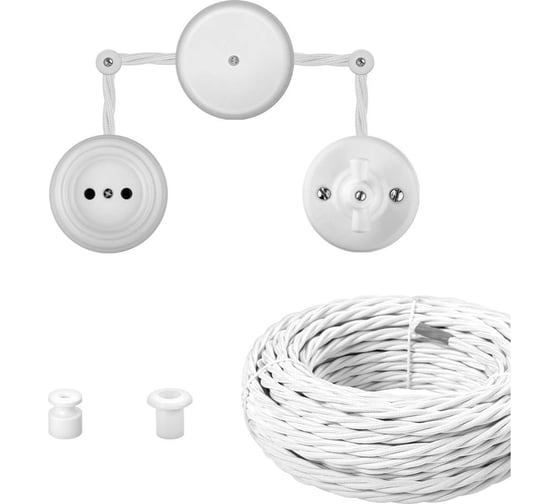 Проходная розетка TV+R+SAT TDM ELECTRIC белая «Болонь» SQ1820-0058