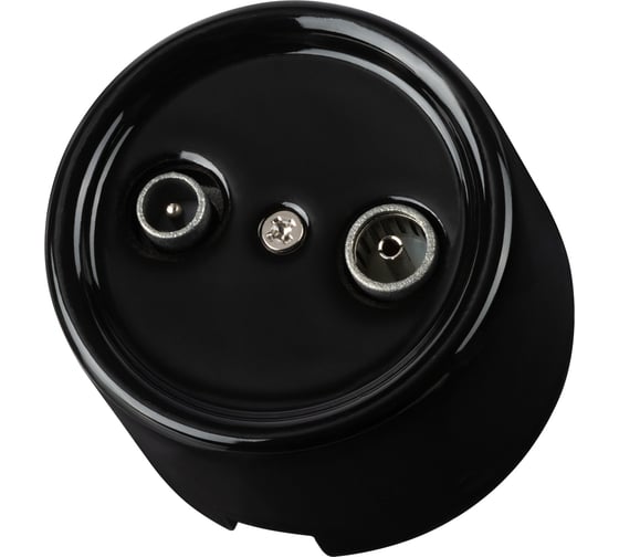 Проходная розетка TV+R TDM ELECTRIC черная «Болонь» SQ1820-0256