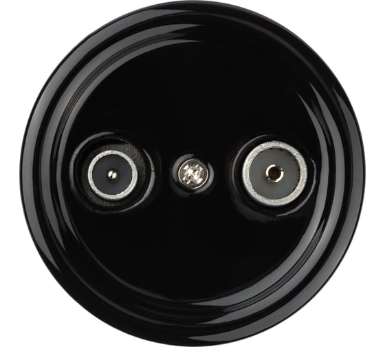 Проходная розетка TV+R TDM ELECTRIC черная «Болонь» SQ1820-0256