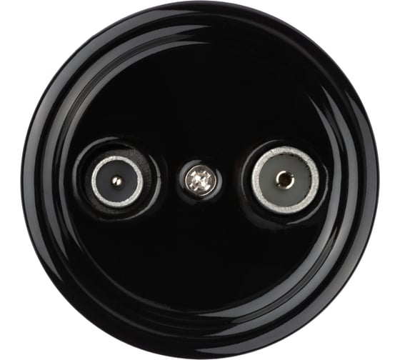 Проходная розетка TV+R TDM ELECTRIC черная «Болонь» SQ1820-0256