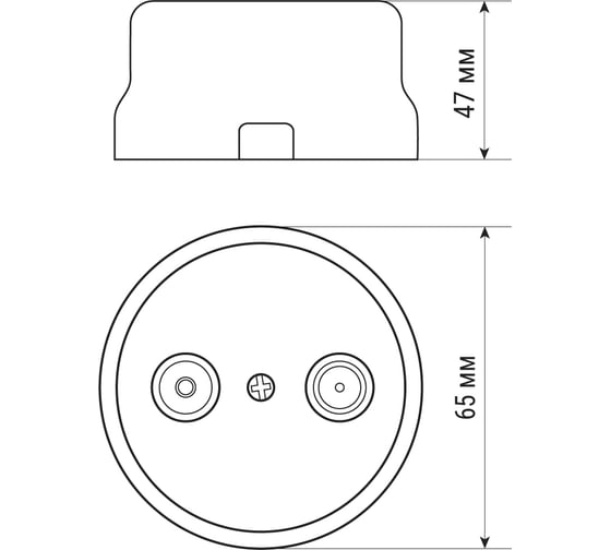 Проходная розетка TV+R TDM ELECTRIC черная «Болонь» SQ1820-0256
