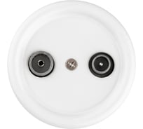 Проходная розетка TV+R TDM ELECTRIC белая «Болонь» SQ1820-0056