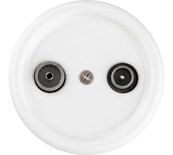 Проходная розетка TV+R TDM ELECTRIC белая «Болонь» SQ1820-0056