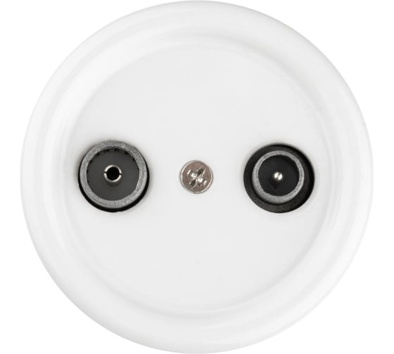 Проходная розетка TV+R TDM ELECTRIC белая «Болонь» SQ1820-0056