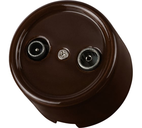 Оконечная розетка TV+R TDM ELECTRIC коричневая «Болонь» SQ1820-0455