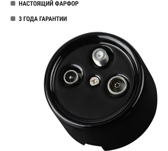Проходная розетка TV+R+SAT TDM ELECTRIC черная «Болонь» SQ1820-0258