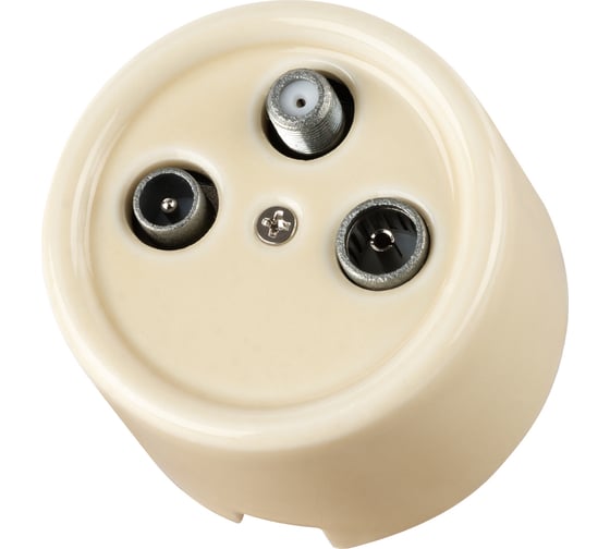 Проходная розетка TV+R+SAT TDM ELECTRIC слоновая кость «Болонь» SQ1820-0358