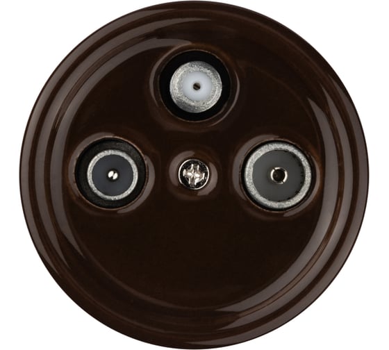 Оконечная розетка TV+R+ SAT TDM ELECTRIC коричневая «Болонь» SQ1820-0457